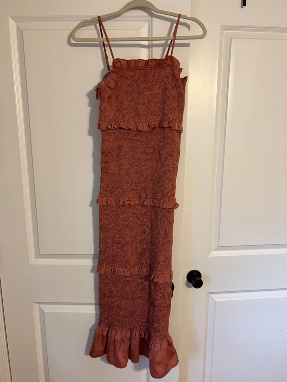 Mauve Ruffle Smocked Dress